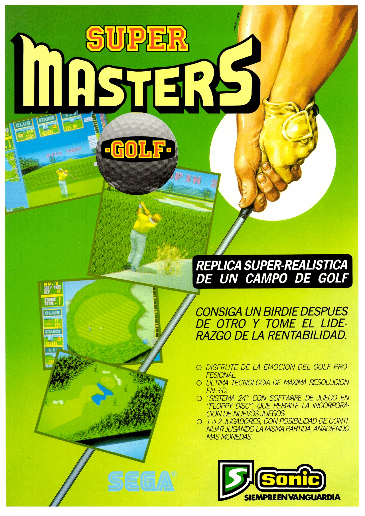 Masters Golf De SEGA Sonic M quina Recreativa