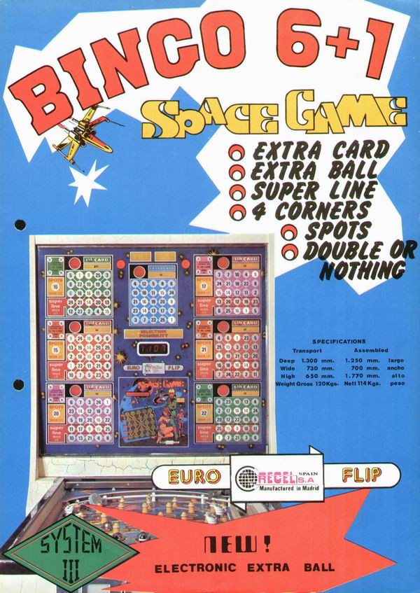 Flyer Space Game (7 tarjetas), Recel (Petaco).