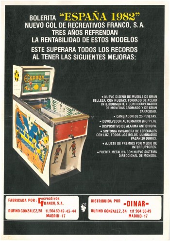 Flyers de  España 1982 - Recreativos Franco