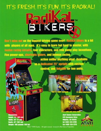 Flyers de  Radikal Bikers (Atari license) - Gaelco SA