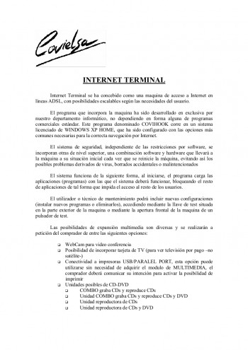 Documentos de  Covielsa Internet Terminal - Covielsa