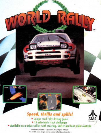 Flyers de  World Rally US Atari license 930217 - Gaelco SA