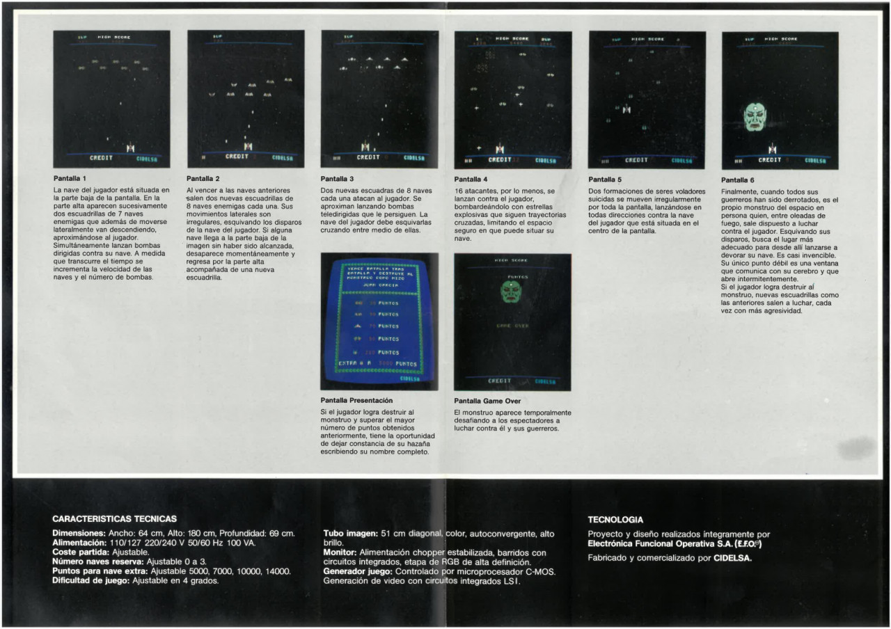 Páginas interiores. Descripción de las pantallas del juego y características técnicas. Imagen: Marcos Martín.
