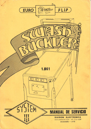 Manual Swash Buckler. Diciembre 1978.