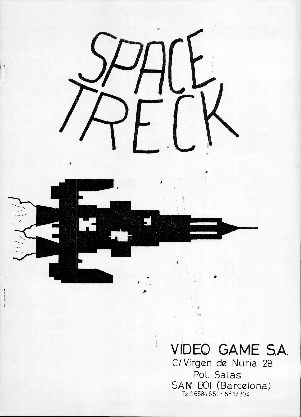 Portada del manual Space Trek (Scramble), digitalizado a mayor resolución.