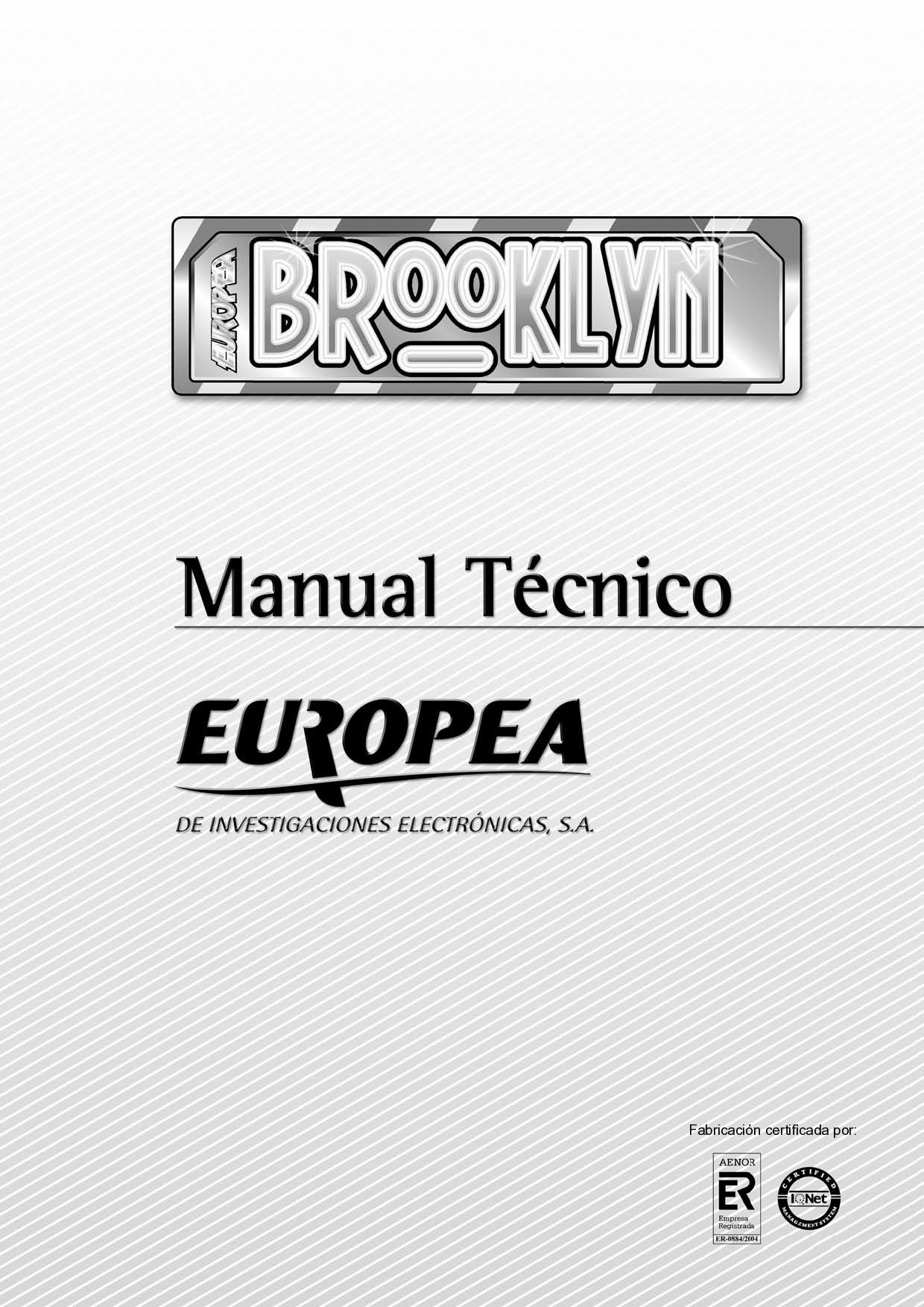 Portada del Manual técnico Europea Brooklyn. Tercera versión, Octubre 2005.