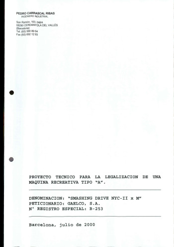 Documentos de  Smashing Drive - Gaelco SA