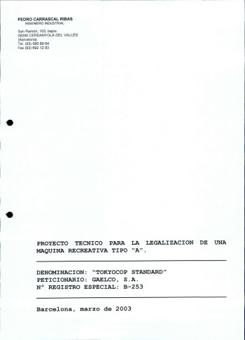 Documentos de  Tokyo Cop Standard Cabinet - Gaelco SA