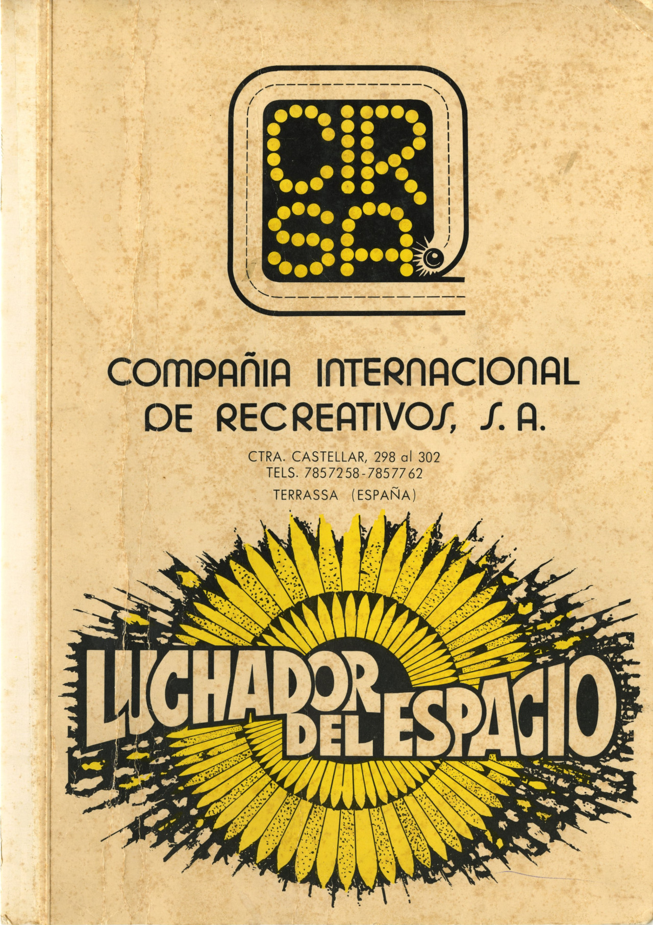 Portada del manual de Luchador del espacio, CIRSA, 1981. Imagen: Factory Arcade.