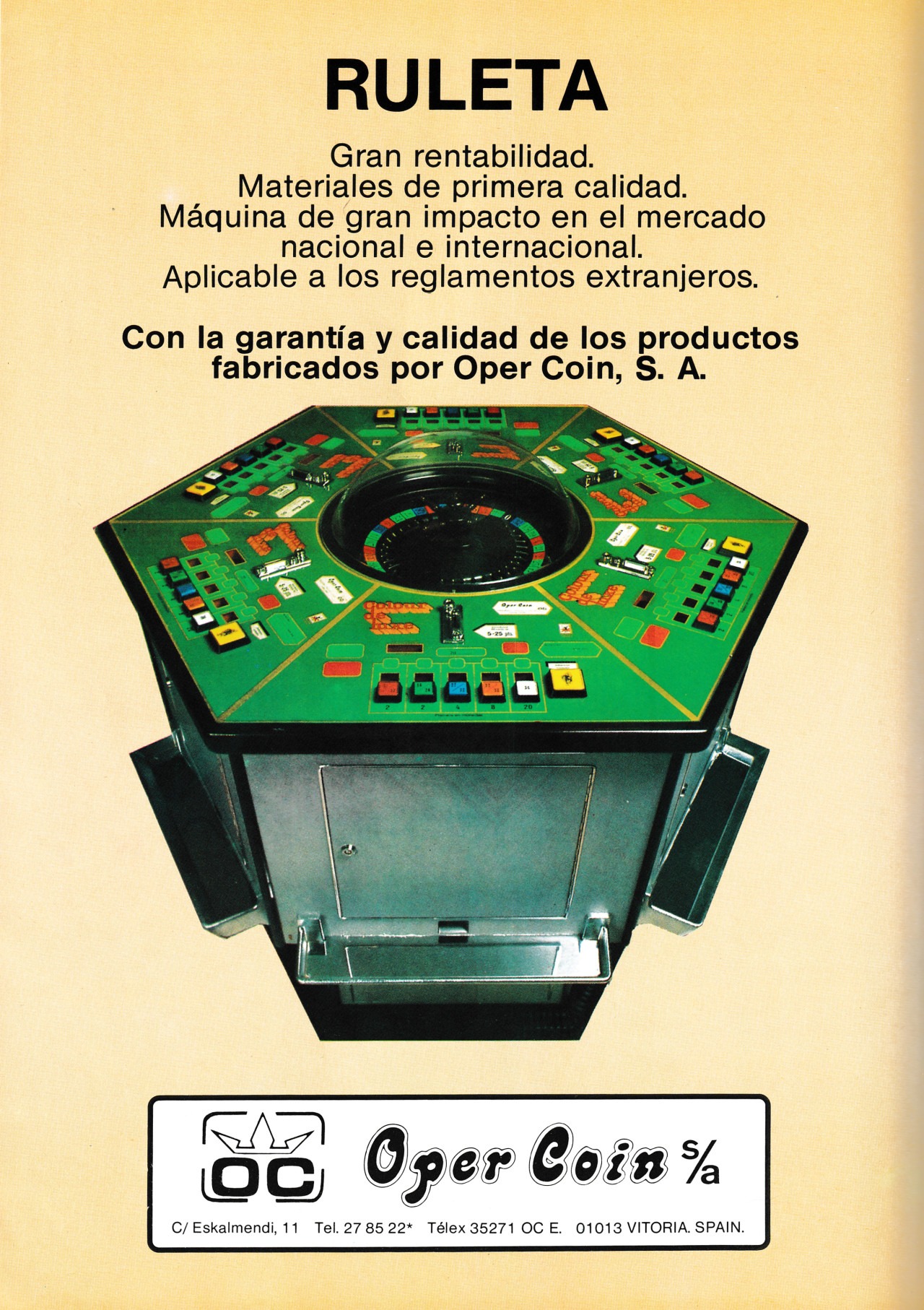 Ruleta Colour de Luxe, Oper Coin. Imagen: Recreativas.org.