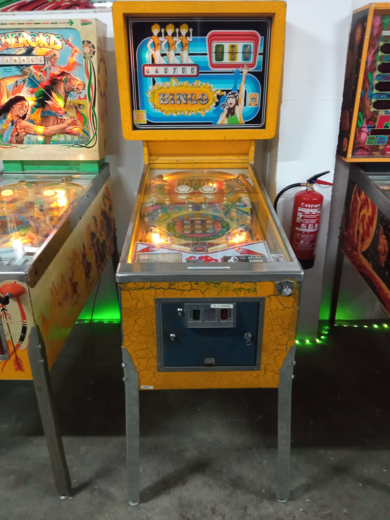 Bingo es un pinball electromecánico de la empresa Vaprel. Imagen: associació A.R.C.A.D.E.