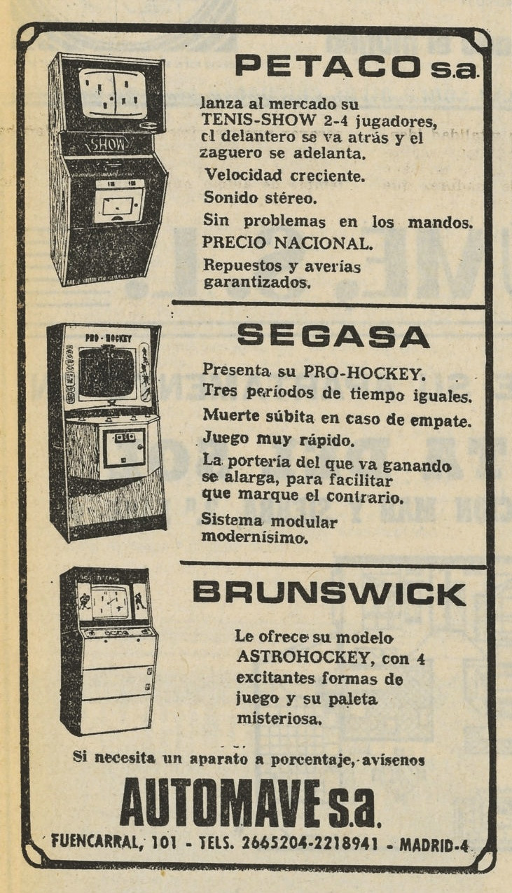 Tennis Show de Petaco distribuido por Automave. Diario «Pueblo» (15 de junio de 1974). Imagen cedida por Martín F. Martorell.