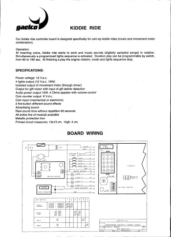 Documentos de  Kiddie Ride PCB - Gaelco SA