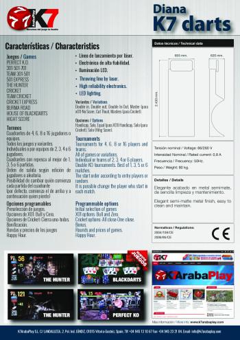 Flyers de  Diana K7 Darts - K7ArabaPlay