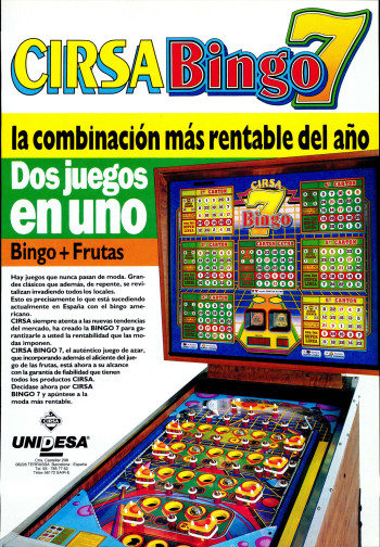 Flyers de  Cirsa Bingo 7 - Unidesa CIRSA