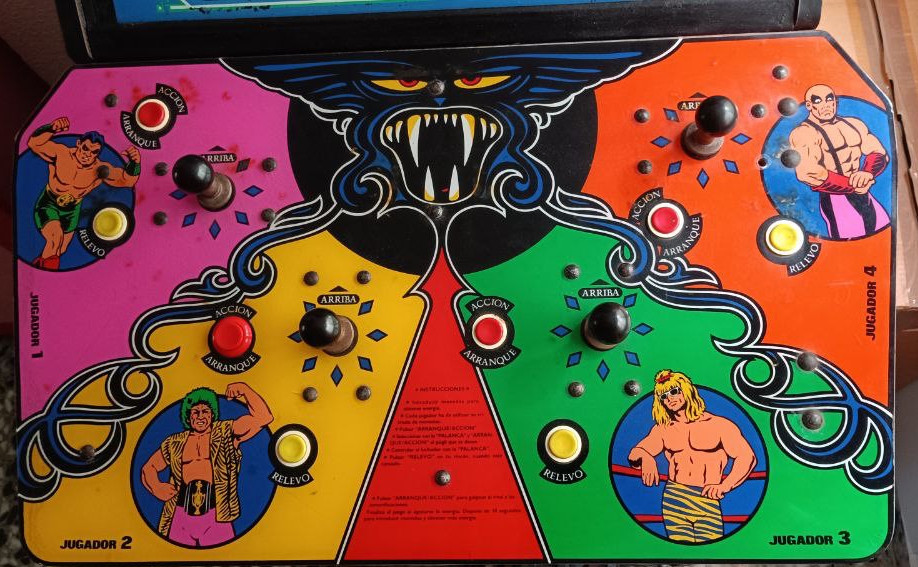 Panel de control de The Main Event, con reminiscencias del juego Gauntlet. Foto: Ruben Casaña (Retro Arcadia Valencia).
