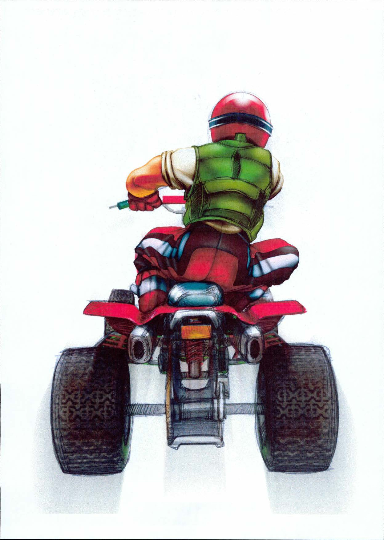 Desarrollo de personajes y quads ATV Track. Imagen: Gaelco.