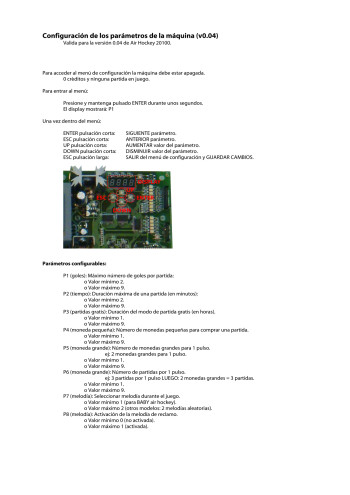 Documentos de  Air Hockey 20100 PCB - Billares Sam SA