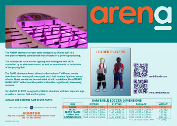 Flyers de  Futbolín Arena - Billares Sam SA