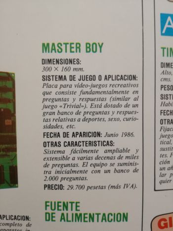 Documentos de  Master Boy (Covielsa, set 2) - Gaelco SA