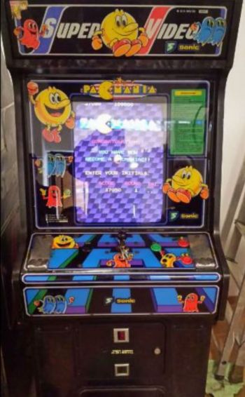 Mueble de la recreativa  Pacmania Super Video - SEGA Sonic